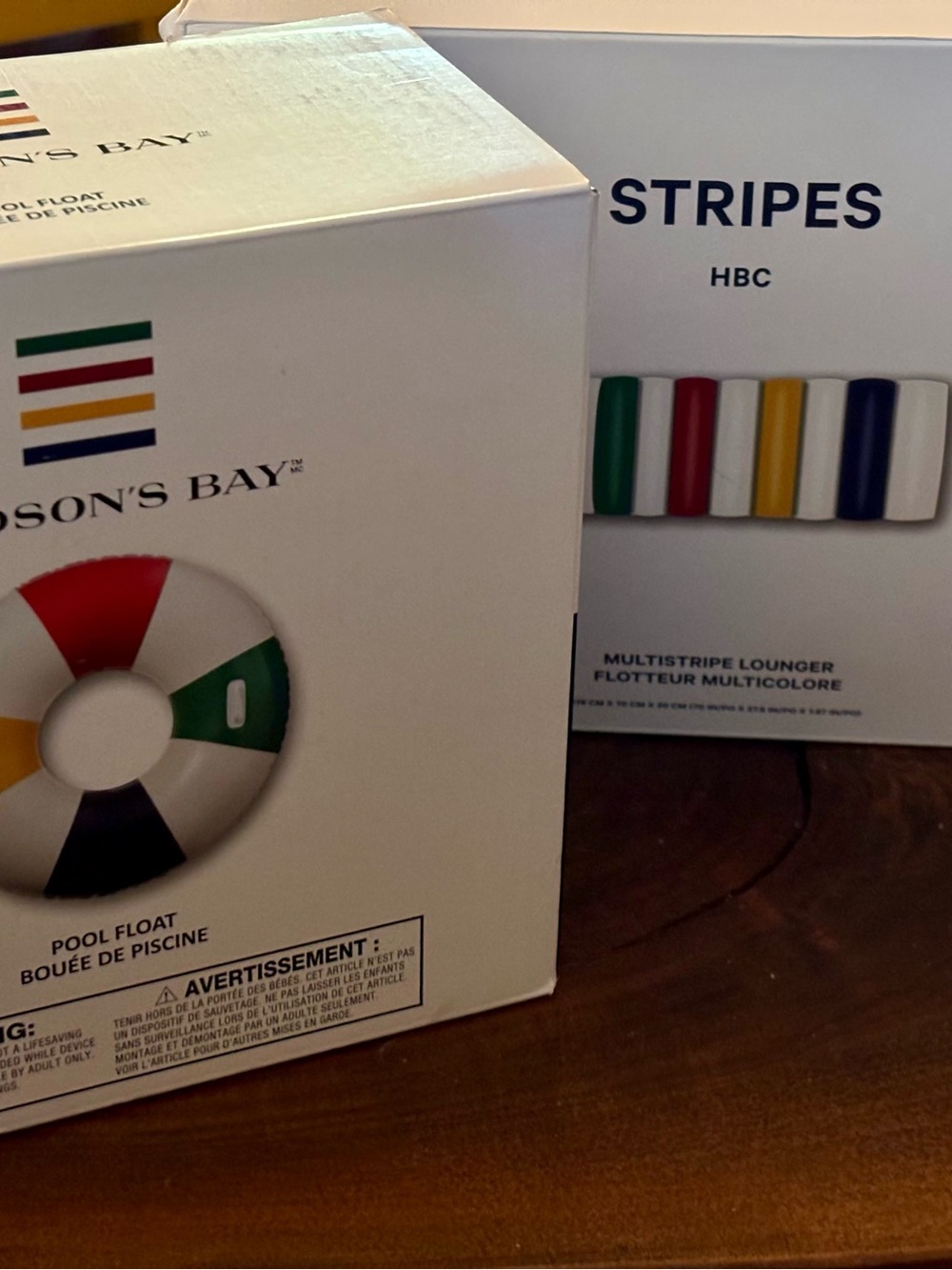 BUNDLE HBC STRIPES "Multistripe Lounger" & "Pool Float" BOTH NEW in the BOX!